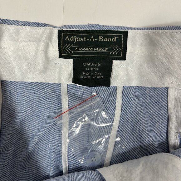 New Adjust A Band Men's Blue Dress Pants Expandable Flat Front Straight Sz 40M - Picture 4 of 9